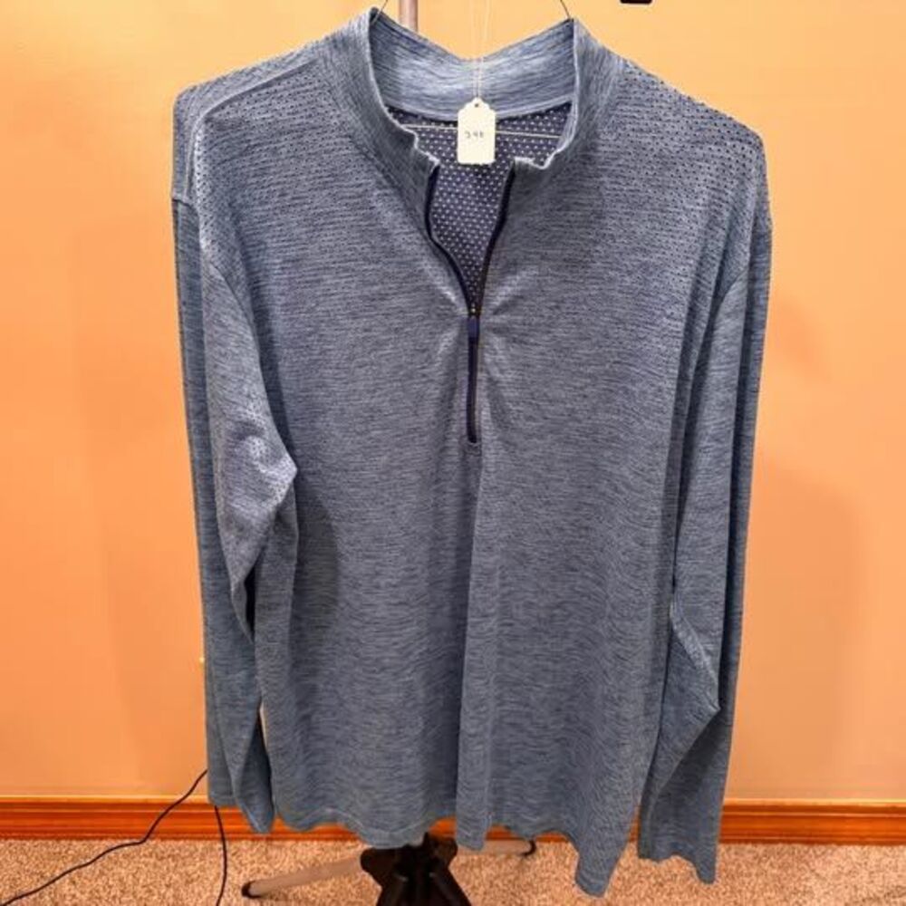 Lululemon blue quarter zip long sleeve shirt
